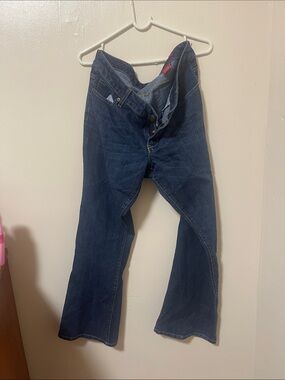 Seven7 Women's Dark Blue Flare Jeans